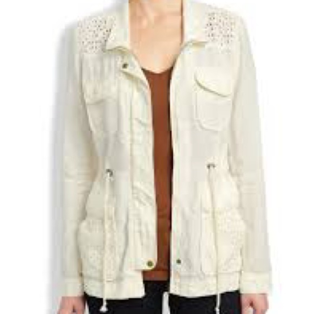 Lucky Brand Cream Eyelet Utility Jacket XS